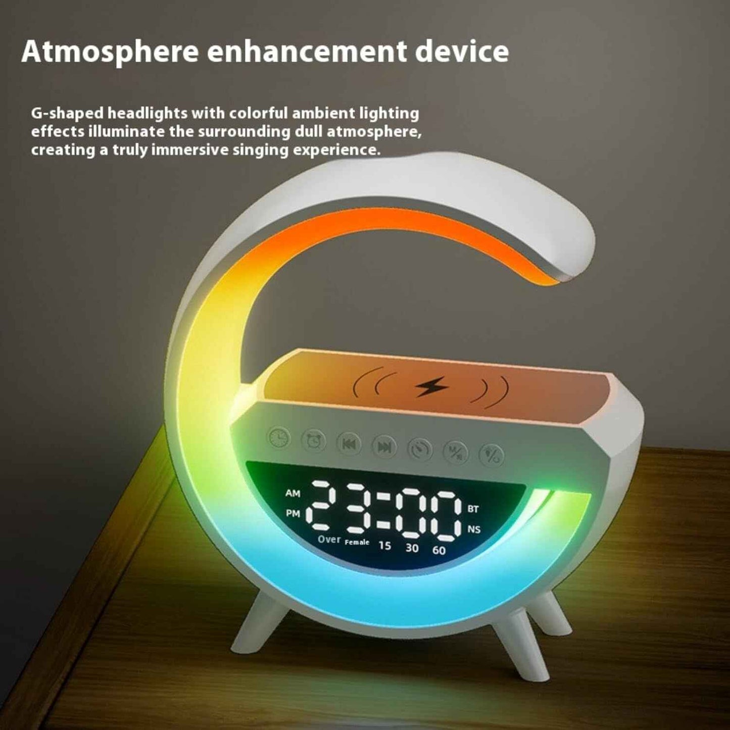 G-Lamp Speaker with Wireless Charger - Smart LED Lamp & Bluetooth Speaker (6-in-1)