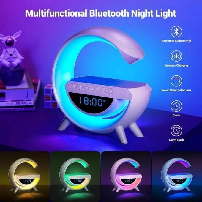 G-Lamp Speaker with Wireless Charger - Smart LED Lamp & Bluetooth Speaker (6-in-1)