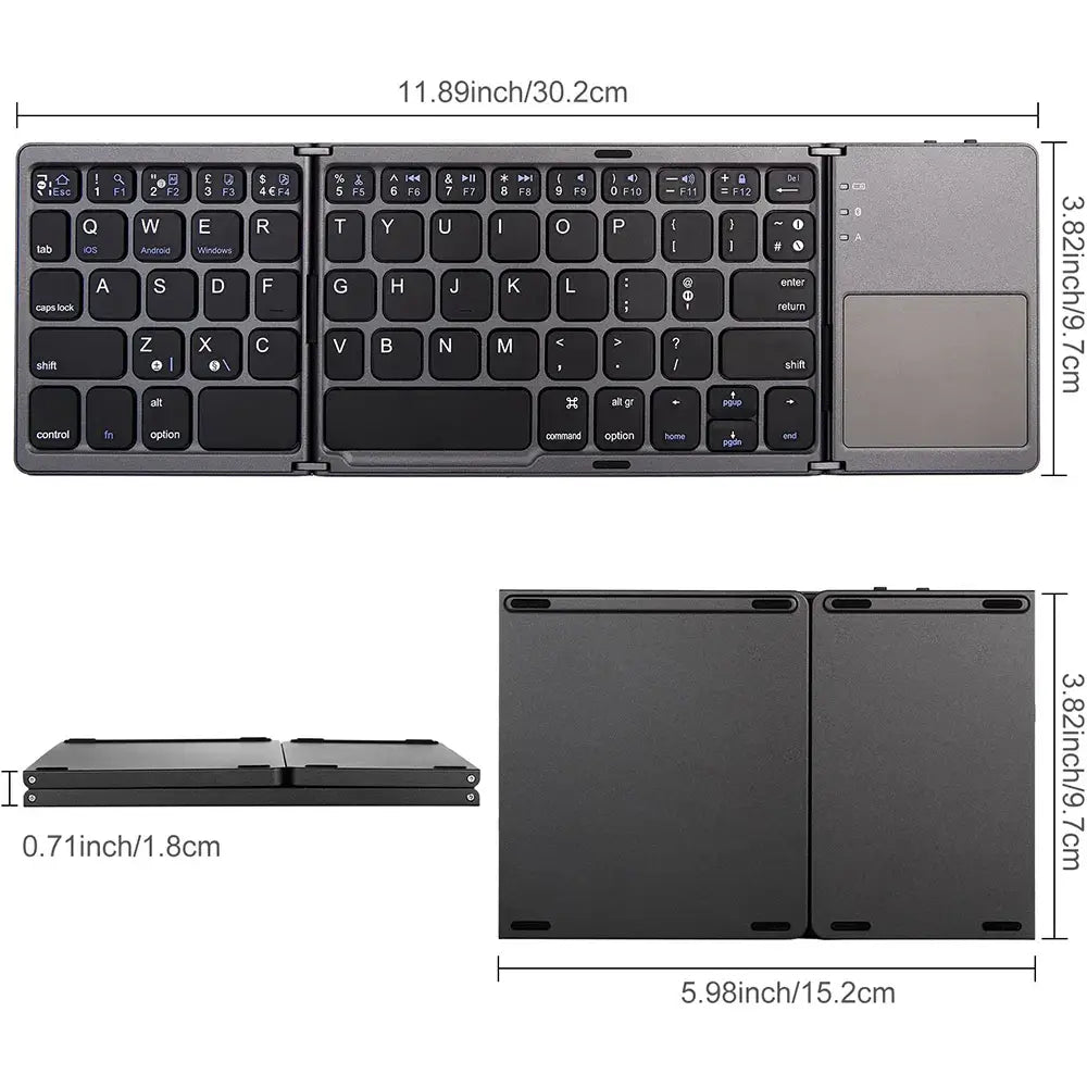 Foldable Bluetooth Keyboard (With Touchpad)