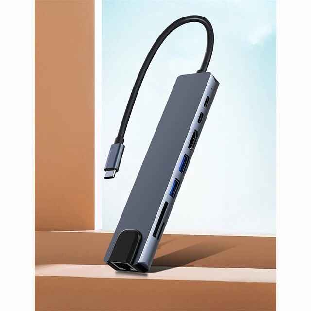 8 in 1 USB Type C Adapter/Hub